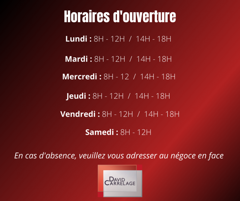 Horaires d’ouverture(1)